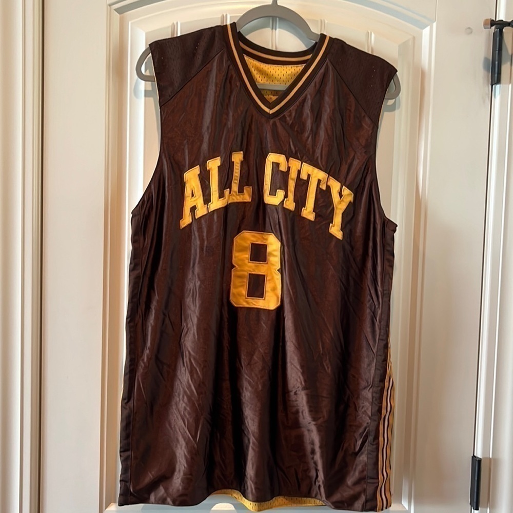 Vintage basketball jersey All City brown reversible punk grunge street L/XL